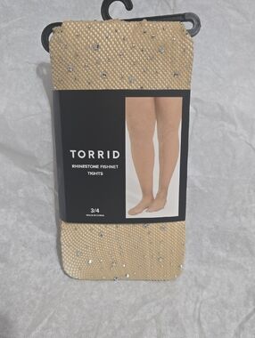 torrid Nude Rhinestone Fishnet Tights
